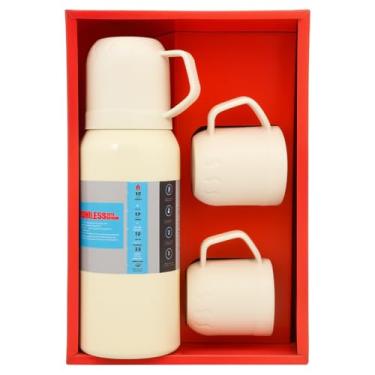 Imagem de Garrafa Térmica Café 500ml Inox + 3 Canecas | Mantém Quente