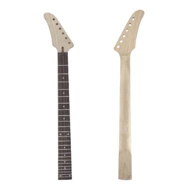 Imagem de YoungMonic Braço de substituição para guitarra elétrica com 24 trastes, escala de 64,8 cm, braço de bordo jacarandá, sem encadernação, porca de bloqueio de haste de treliça de ajuste superior, peça de