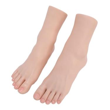 Imagem de Dioche Modelo de pé de Silicone Toque Macio Flexível Simulação Pés para Exibição Arte do Prego Fotografia Manicure Prática Treinamento Beleza 1 par