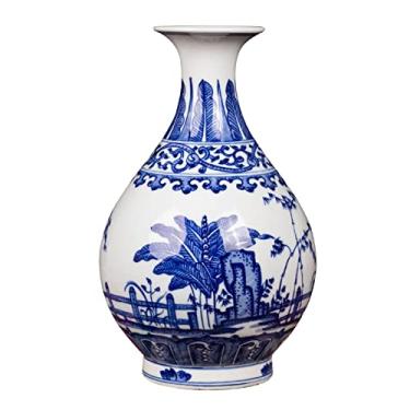 Imagem de Vaso de flores vaso de cerâmica retrô pintado à mão vaso de 5,9 polegadas pequeno para decoração de mesa para sala de estar para decoração de mesa vaso de flores (A)