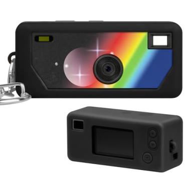 Imagem de Capa de silicone para chaveiro Kodak CHARMERA câmera digital (caixa blindada/caixa única), recortes precisos e proteção contra arranhões - câmera não incluída (preto)