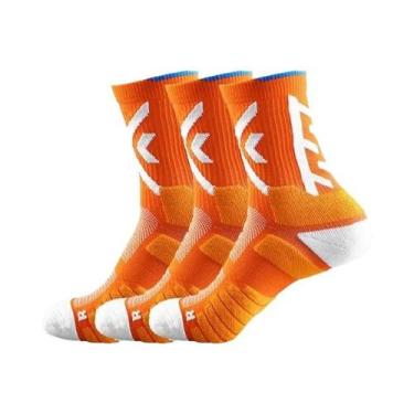 Imagem de Meias Esportivas Amarelas De Compressão 3 Pares Masculinas Respiráveis