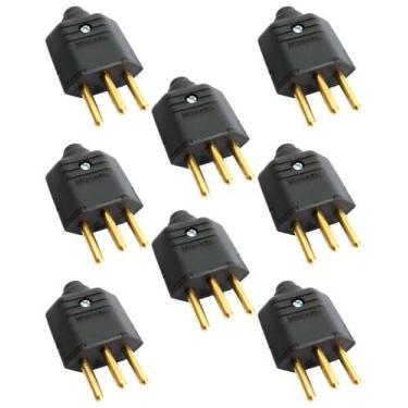 Imagem de 8 Plugue Macho 3 Pinos 10 A 2P+T MarGirius Preto