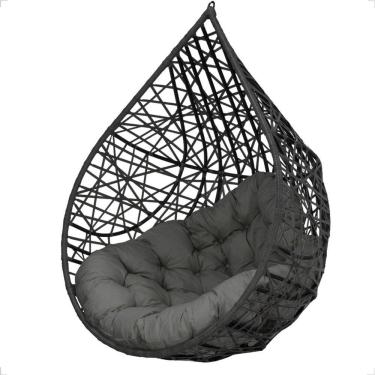 Imagem de Balanço Suspenso Ninho Gota Para Sacada, Edícula - Preto A3