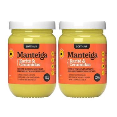 Imagem de Kit 2 Creme Manteiga de Karité com Ceramidas para Cabelos Ressecados T