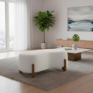 Imagem de Banqueta Decorativa Orgânica Puff Thor 100cm P/ Sala Bouclé - SOFA STO