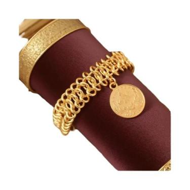 Imagem de Pulseira De Moeda Turca Banhada a Ouro Para Mulheres, Corrente Unissex