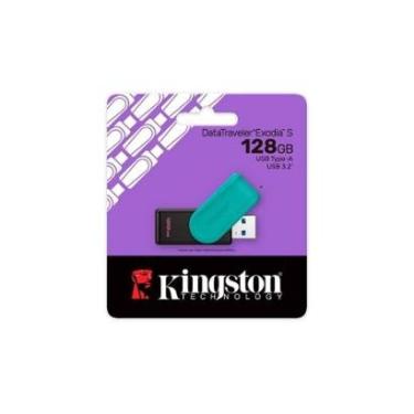 Imagem de Pen Drive Kingston DataTraveler Exodia S, 128GB, USB 3.2, Gen 1, Turquesa - DTXS/128GB-Unissex