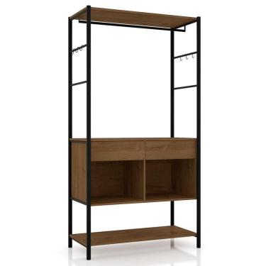 Imagem de Guarda Roupa Solteiro Closet Paris 2 Gavetas Preto-demolição - Artefamol