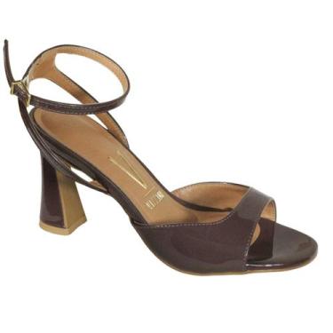 Imagem de Sandália Vizzano Feminina Salto Alto Taça Peep Toe 6517.102 Cor:Chocol