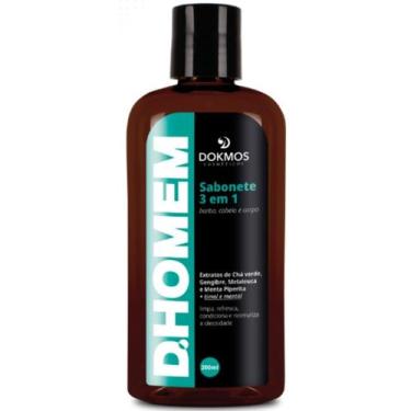 Imagem de Shampoo Masculino 3 em 1 Barba Cabelo e Corpo Refrescante - Dokmos