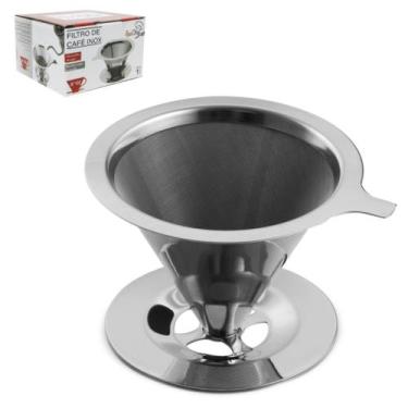 Imagem de Coador de Café Inox com Base Aço Inox Sem Uso de Papel - Novo Século