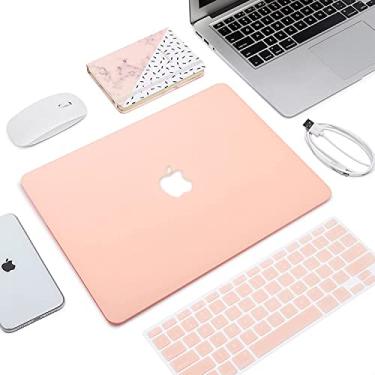 Imagem de TwiHill Capa rígida vazada compatível com MacBook Pro 13 polegadas versão A2251/A2289/A2338, tela de retina com Touch ID, capa protetora de plástico rígido e capa de teclado (rosa)