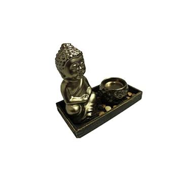 Imagem de Enfeite Decorativo Buda com Porta Velas Dourado