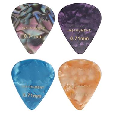 Imagem de Eujgoov 100 palhetas de guitarra coloridas de 0,71 mm para baixo, guitarras acústicas elétricas com caixa de armazenamento