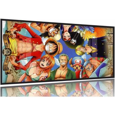 Imagem de Quadros Decorativos One Piece 130x60 Moldura Preta 2x2