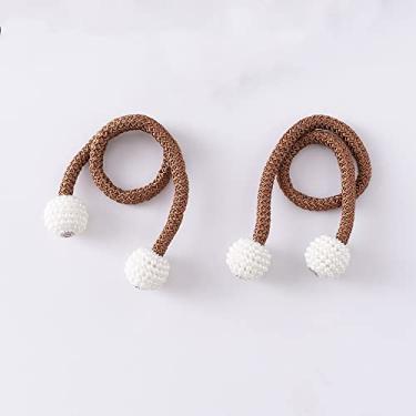 Imagem de Suportes de cortina magnéticos prendedores de cortina prendedores de fivela pendurados fivela de bola pendurada acessórios de cortina para casa decoração, café leve