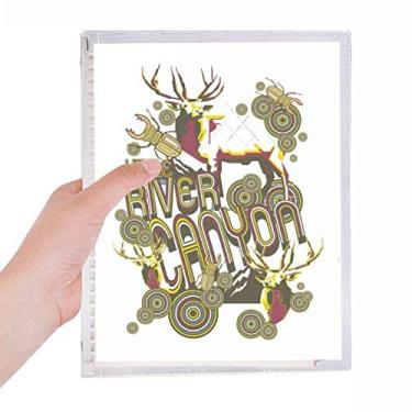 Imagem de Caderno colorido com efeito artístico de rena animal e insetos, diário de folhas soltas recarregável, papelaria