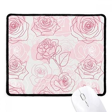 Imagem de Mousepad pintado à mão com rosas e borda costurada para jogos