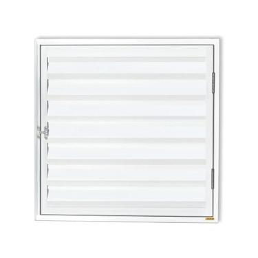Imagem de Porta de Alumínio Abrigo 60x80cm para Água e Gás 1 Folha sem Ventilação Anodizado Brilhante Brimak Branco