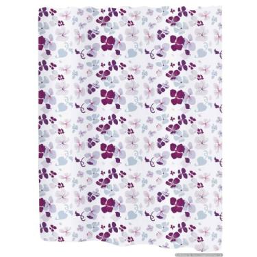 Imagem de Carnation Home Fashions Cortina de chuveiro 100% poliéster estampada 178 x 182 cm, padrão, Joanne, Shades of Purple