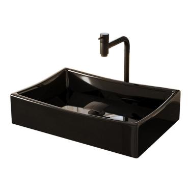 Imagem de Kit Cuba Dalla Preta com Torneira Inox e Valvula Click Black