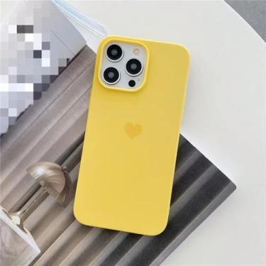 Imagem de Capa macia de silicone Love Candy Color para iPhone 14 13 12 11 Pro XS Max X XR SE 2 3 7 8 6S 6 Plus Capa traseira fosca ultrafina, amarela, para iPhone 6 6S