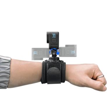 Imagem de Suporte de alça de pulso ajustável SOH para GoPro, pulseira giratória de 360 graus compatível com DJI OSMO Action 2, Insta 360 ONE RS e mais (preto)
