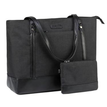 Imagem de Bolsa Grande de 15,6 Polegadas para Computador Bolsa para Professores para Viagens, Trabalho, Negócios, Escritório,Preto