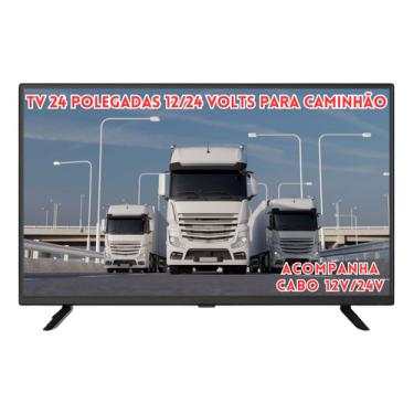 Imagem de Tv Smart Led 24pol P/ Caminhão + Inversor 12v/24volts Wifi   polegada televisão inversor caminhão