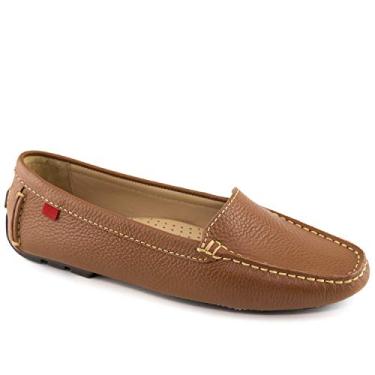Imagem de Womens Casual Comfort Genuine Leather Driving Moccasins Slip on Venetian Loafer Cognac Grainy 8.5