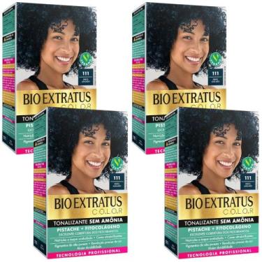 Imagem de Kit 4 Tonalizante Bio Extratus 111 Preto Azulado Tecnologia Profission