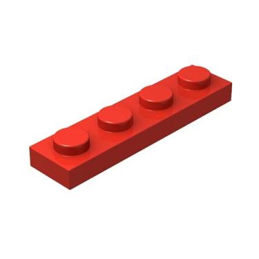 Imagem de Plwooyur Classic Red Plates Bulk, Red Plate 1x4, Building Plates Flat 100 Piece, Compatible with Lego Parts and Pieces: 1x4 Red Plates(Color: Red), M0659-23