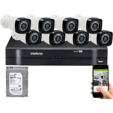 Imagem de Kit Cftv 8 Cameras Segurança Hd Dvr Intelbras 1108 c/ HD 1TB