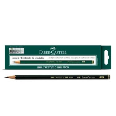 Imagem de Kit 12 Lápis 9000 Grafite Desenho 5b Faber Castell Técnico Escolar - F