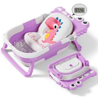 Imagem de Banheira Dobrável para Bebês Tavlshero com Termômetro e Almofada