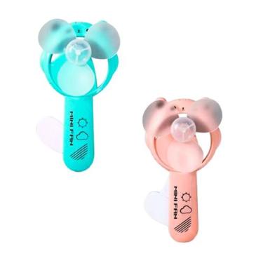 Imagem de Kit 2 Mini ventilador portátil leve lembrancinha festa infantil fofo r