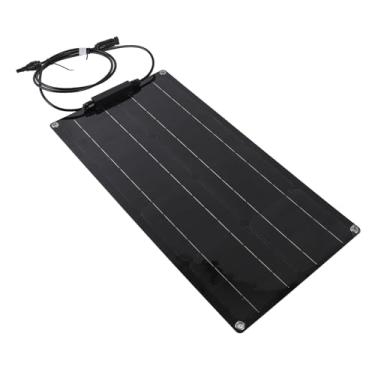 Imagem de Painel Carregador Solar Portátil Leve Monocristalino 100W Com Fio para Teto de Barraca RV Preto