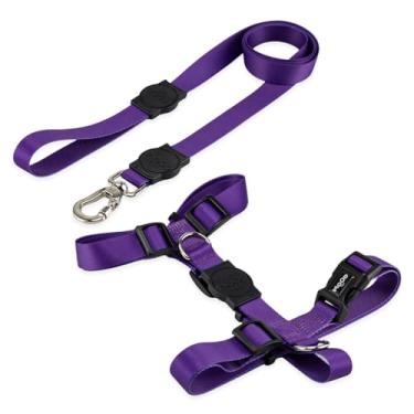 Imagem de Mood Pet Coleira Peitoral Para Cachorro Cães Modelo H Tradicional Tamanho Porte Grande Médio Pequeno (M, Purple)
