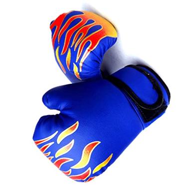 Imagem de Luvas de Treinamento de Boxe para Jovens, Luvas Respiráveis ​​de Pu Reforçadas para Combate Profissional, Luvas de Boxe para Saco de Pancadas, Sparring, Muay Thai (Azul)