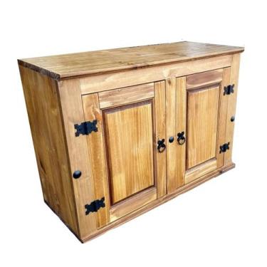 Imagem de Armário Aéreo Rústico  2 Portas -Tamanho (0,80cm) Madeira Maciça - Cas