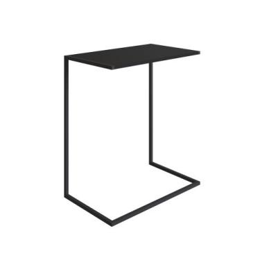 Imagem de Mesa Lateral Estrutura em Aço 58cm Complementos Artesano, Preto