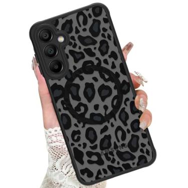 Imagem de KANGHAR Capa para celular Galaxy A16 [compatível com Magsafe] Capa magnética protetora fofa com estampa de leopardo para meninas e homens compatível com Samsung Galaxy A16