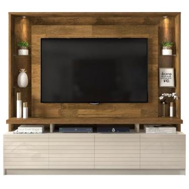 Imagem de Home Theater Acacia Para Tv Até 60 Com Ripado Creme - DJ Móveis