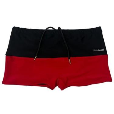 Imagem de Sunga adulto boxer luxo vermelho com preto - Bim Beachwear, G