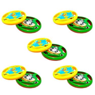 Imagem de Kit 10 Pandeirola Infantil Pandeirinho De Brinquedo Plástico Colorido 