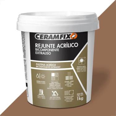 Imagem de Rejunte ceramfix acrilico 1kg bicomponente extraliso marrom claro 