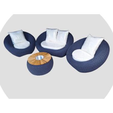 Imagem de Jogo Poltronas C/ Sofá Champanheira Luxo Varanda Deck Piscina Área Laz