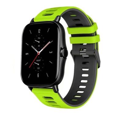 Imagem de Pulseira Esportiva de Silicone para Amazfit GTS 2/GTS 2e Verde limão c