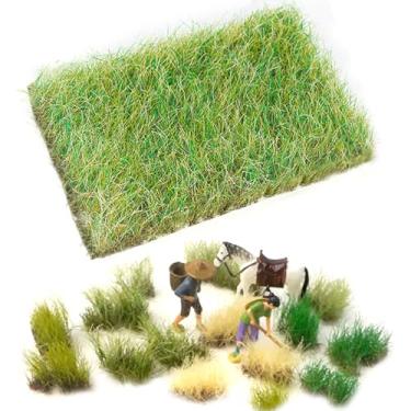 Imagem de Warmtree Tufos de grama rasgados à mão para cenários em miniatura, aplicáveis à escala N & HO para layouts de trem, suprimentos de diorama e modelos arquitetônicos (início do outono)